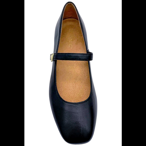 Vionic Women's Leather Mary Jane Flats Alameda Black - Narrow - Picture 2 of 3